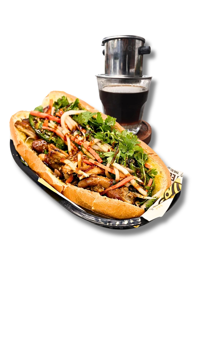 Break Your Fast Combo — banh mi with Vietnamese drip coffee